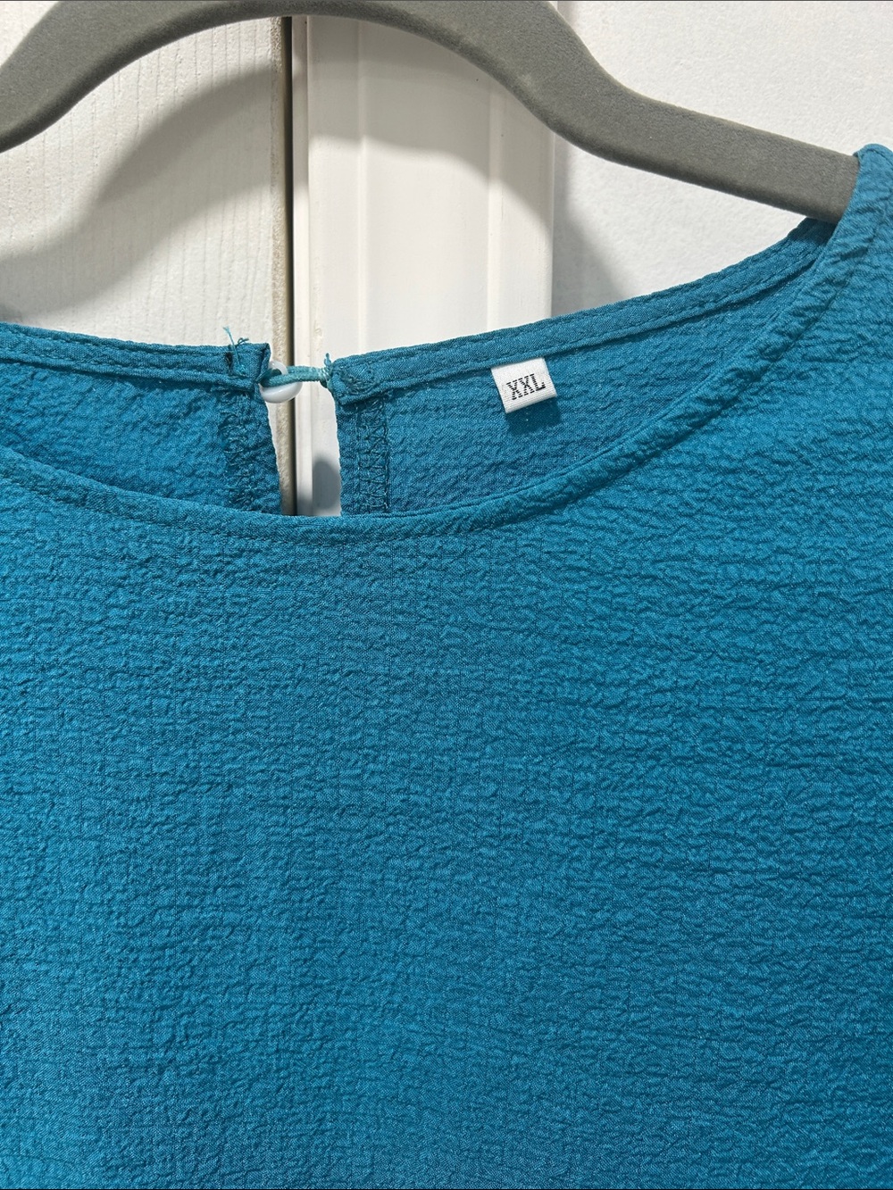 Women’s Teal Short-Sleeve Textured Top - Picture 2 of 5